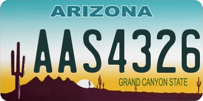 AZ license plate AAS4326