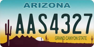 AZ license plate AAS4327