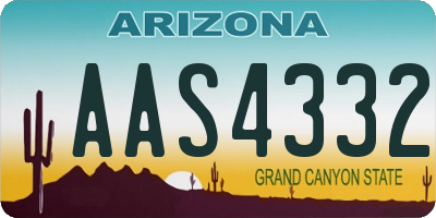 AZ license plate AAS4332