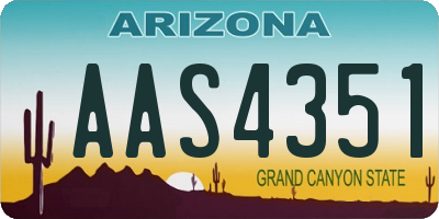 AZ license plate AAS4351