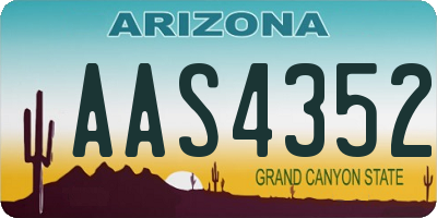 AZ license plate AAS4352