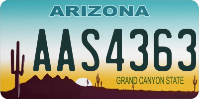 AZ license plate AAS4363