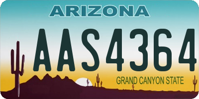 AZ license plate AAS4364