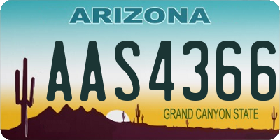 AZ license plate AAS4366