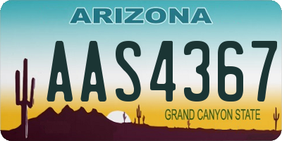 AZ license plate AAS4367