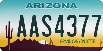 AZ license plate AAS4377
