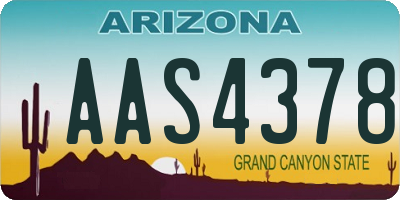 AZ license plate AAS4378