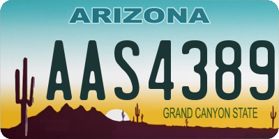 AZ license plate AAS4389