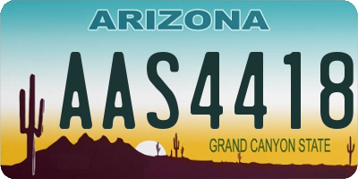 AZ license plate AAS4418