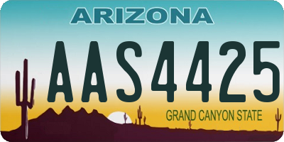 AZ license plate AAS4425
