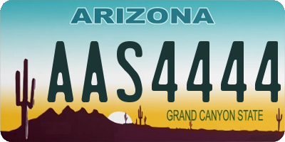 AZ license plate AAS4444