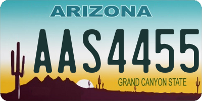 AZ license plate AAS4455