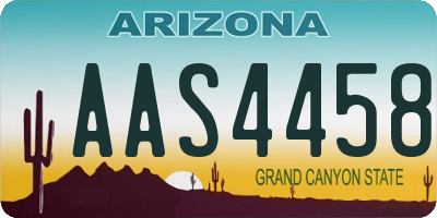 AZ license plate AAS4458