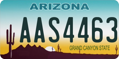 AZ license plate AAS4463