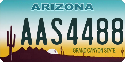 AZ license plate AAS4488