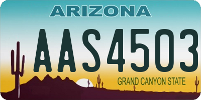 AZ license plate AAS4503