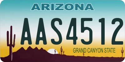 AZ license plate AAS4512