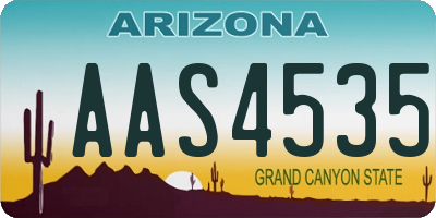AZ license plate AAS4535