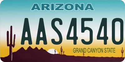 AZ license plate AAS4540