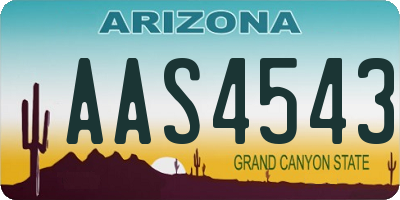 AZ license plate AAS4543