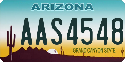 AZ license plate AAS4548