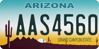 AZ license plate AAS4560