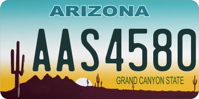 AZ license plate AAS4580
