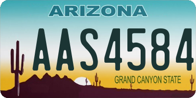 AZ license plate AAS4584