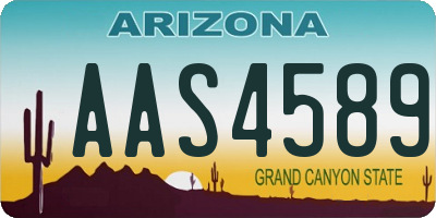 AZ license plate AAS4589