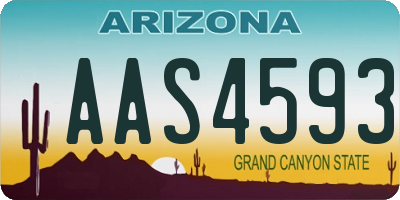 AZ license plate AAS4593