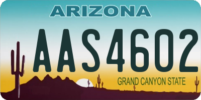AZ license plate AAS4602
