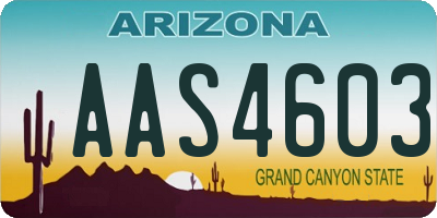 AZ license plate AAS4603