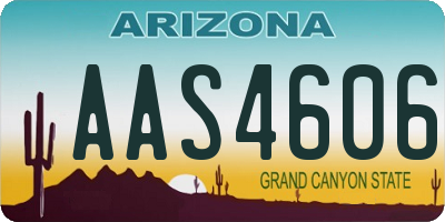 AZ license plate AAS4606