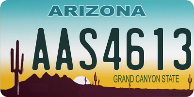 AZ license plate AAS4613