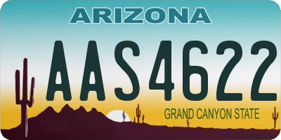 AZ license plate AAS4622