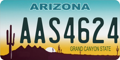 AZ license plate AAS4624