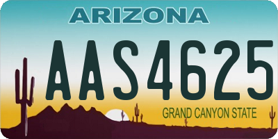 AZ license plate AAS4625