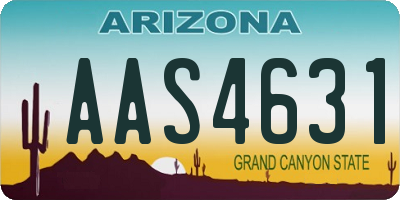 AZ license plate AAS4631