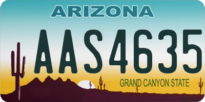AZ license plate AAS4635