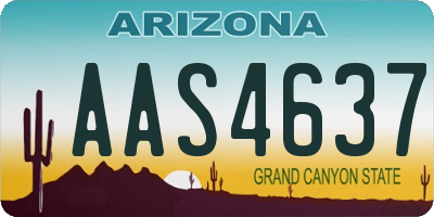 AZ license plate AAS4637