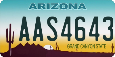 AZ license plate AAS4643