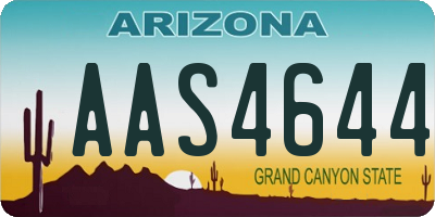 AZ license plate AAS4644