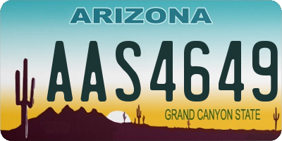 AZ license plate AAS4649