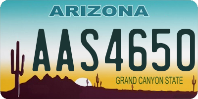 AZ license plate AAS4650