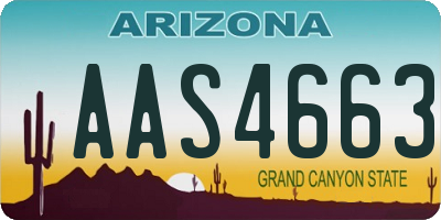 AZ license plate AAS4663