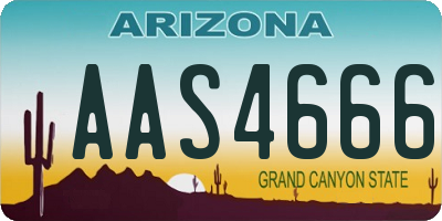 AZ license plate AAS4666