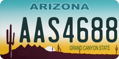 AZ license plate AAS4688