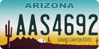 AZ license plate AAS4692