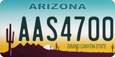 AZ license plate AAS4700