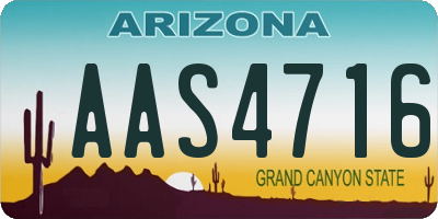 AZ license plate AAS4716